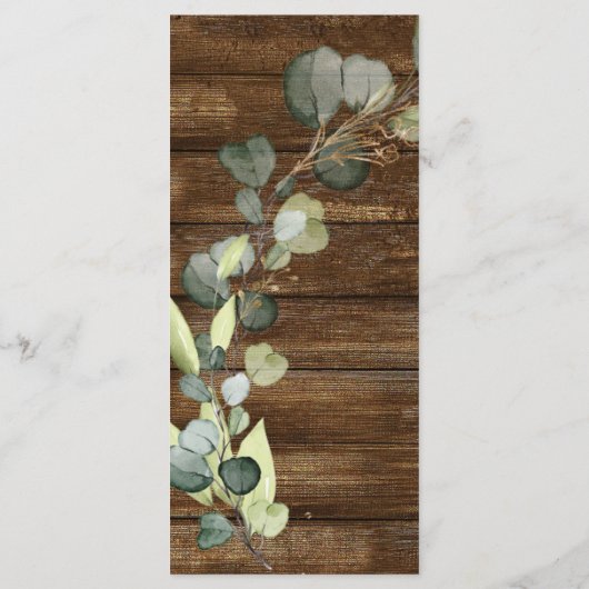 Menu Eucalyptus Vert Bois rustique Pays (Dos)