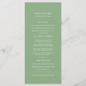 Menu Eucalyptus vert feuille crème aquarelle (Dos)