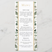 Menu Eucalyptus Vert Or Simple Sage Vert Mariage (Devant)