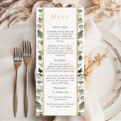Menu Eucalyptus Vert Or Simple Sage Vert Mariage