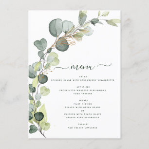 Menu Eucalyptus Vert Succulent Élégant Moderne