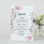 Menu Eucalyptus Waterverf Stusty Blue Wedding (Staand voorkant)