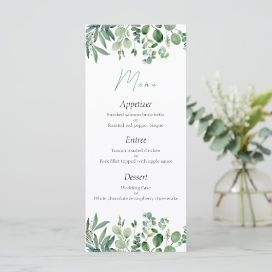 Menu Eucalyptus Weddenschap (Staand voorkant)