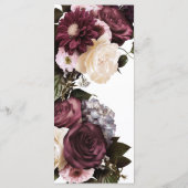 Menu Euphoria Bourgogne et Mariage de bouquet floral ro (Dos)