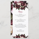 Menu Euphoria Bourgogne et Mariage de bouquet floral ro (Devant / Derrière)