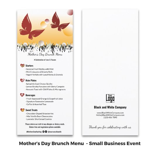 Menu Événement de printemps d'affaires Brunch de la fêt