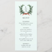 Menu Evergreen Garland Wreath Wedding Mint Green (Devant)