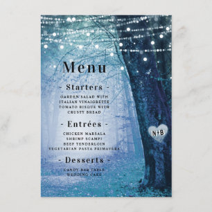 Menu Evermore Forêt de fée enchantée Dîner bleu