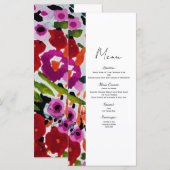 Menu Explosion de couleur vive Fleurs à l'aquarelle enc (Devant / Derrière)