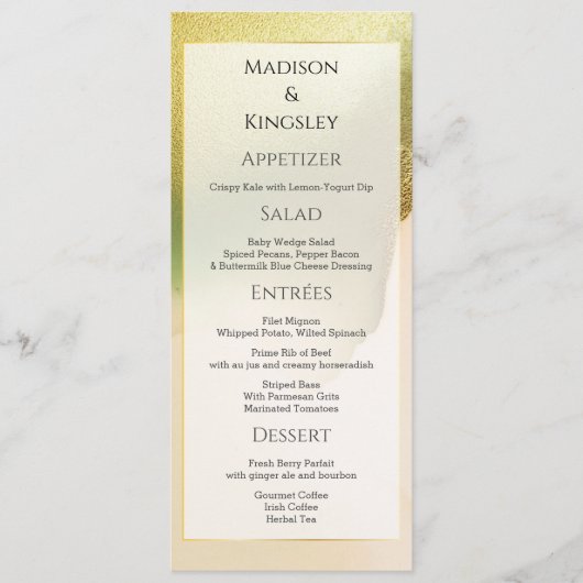 Menu Fab Chartreuse 💚 audacieux et élégant Mariage bud (Devant)