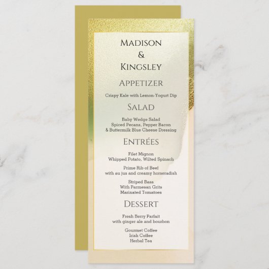 Menu Fab Chartreuse 💚 audacieux et élégant Mariage bud (Devant / Derrière)