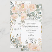 Menu Faire Mariage Fleur Botanique Pivoine & Eucalyptus (Devant / Derrière)