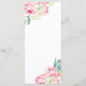 Menu Fairy Tale Gold Princess Carriage et Fleurs roses (Dos)