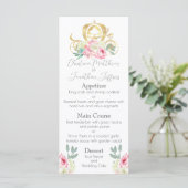 Menu Fairy Tale Gold Princess Carriage et Fleurs roses (Debout devant)