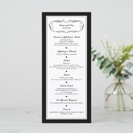 Menu fait sur commande (Debout devant)