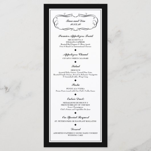 Menu fait sur commande (Devant)