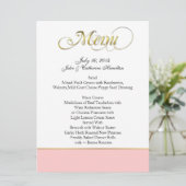 Menu fait sur commande chic rose, blanc, et d'or (Debout devant)