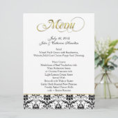 Menu fait sur commande de mariage de damassé noire (Debout devant)