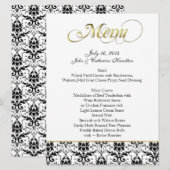 Menu fait sur commande de mariage de damassé noire (Devant / Derrière)