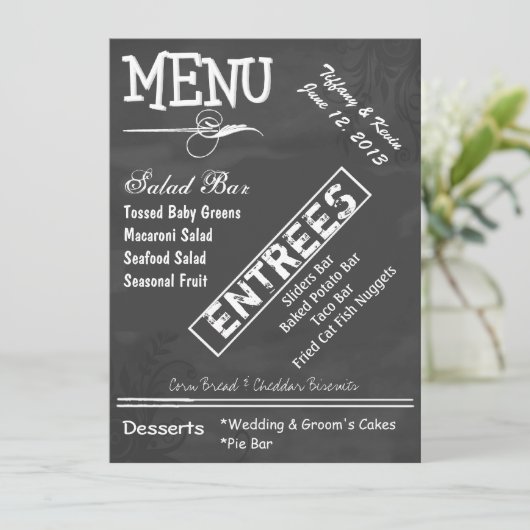 Menu fait sur commande de mariage de sembler de (Debout devant)