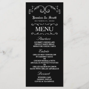 Menu fait sur commande gothique noir et blanc de