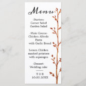 Menu Fall bruiloftvlakte (Voorkant)