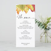 Menu Fall Leaves Wedding (Staand voorkant)