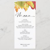 Menu Fall Leaves Wedding (Voorkant)