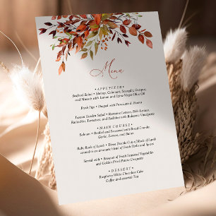Menu FALL Script Mariage saisonnier