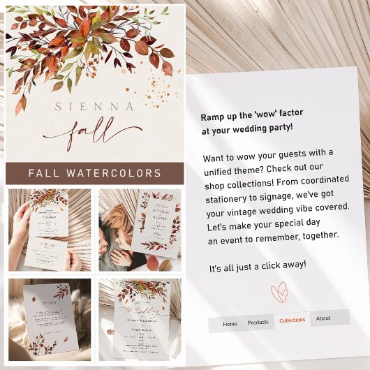 Menu FALL Script Mariage saisonnier