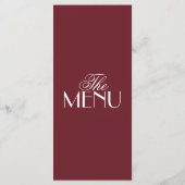 Menu Fancy Burgundy White Old Money Luxury Wedding (Dos)