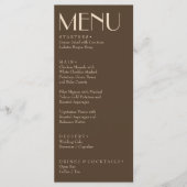 Menu Fancy Earthy Brown Old Money Retro Luxury Wedding (Devant)