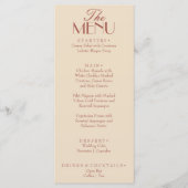 Menu Fancy Terracotta Boho Old Money Luxury Wedding (Devant)