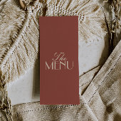 Menu Fancy Terracotta Boho Old Money Luxury Wedding