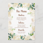 Menu Farmhouse Fraîche Rustique Pays Dîner Floral (Devant)