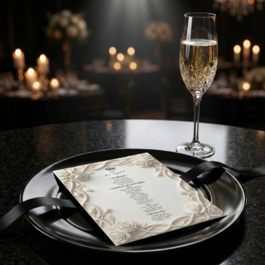 Menu Faux 3D Sculpted Plaster Floral Border