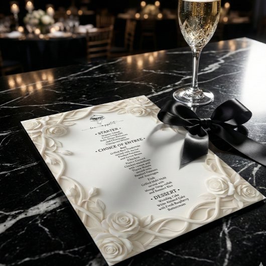 Menu Faux 3D Sculpted Plaster Floral Border
