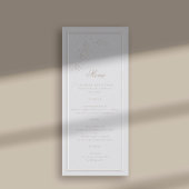 Menu Faux Embossé cadre orchidée ivoire Mariage classiq