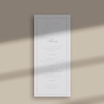 Menu Faux Embossé cadre orchidée ivoire Mariage classiq<br><div class="desc">Une branche d'orchidées blanches, dessinées à la main dans l'encre de Chine et numériquement superposées avec un faux relief, ainsi qu'un double cadre superposé avec le même faux relief, décorent cette pièce élégante et sophistiquée d'accompagnement de faire-part de mariage : la carte menu, qui présente une calligraphie élégante avec des...</div>