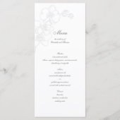 Menu Faux Embossé Orchid Classic Calligraphy Mariage (Devant)