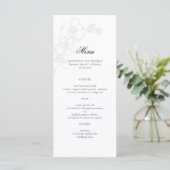 Menu Faux Embossé Orchid Mariage classique moderne (Debout devant)