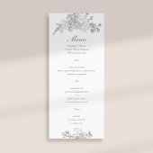 Menu Faux Embossé Peony Classique Mariage d'ivoire