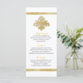 Menu Faux Gold Damask - Naar een zwart menu (Staand voorkant)