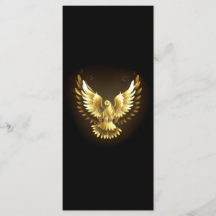 Menu Faux Gold Foil Peace Dove en noir