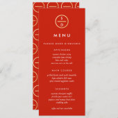 Menu Faux Gold Parties scintillant Monogram Red Mariage (Devant / Derrière)