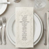 Menu Faux Letterpress Effect Ivory Relief