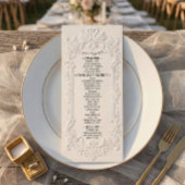 Menu Faux Letterpress Effect Ivory Relief