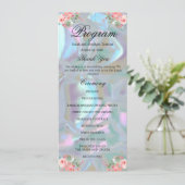 Menu Faux Mother of Pearl Wedding Program (Debout devant)