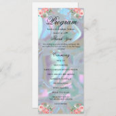 Menu Faux Mother of Pearl Wedding Program (Devant / Derrière)