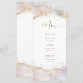 Menu faux paillettes aquarelle (Devant / Derrière)